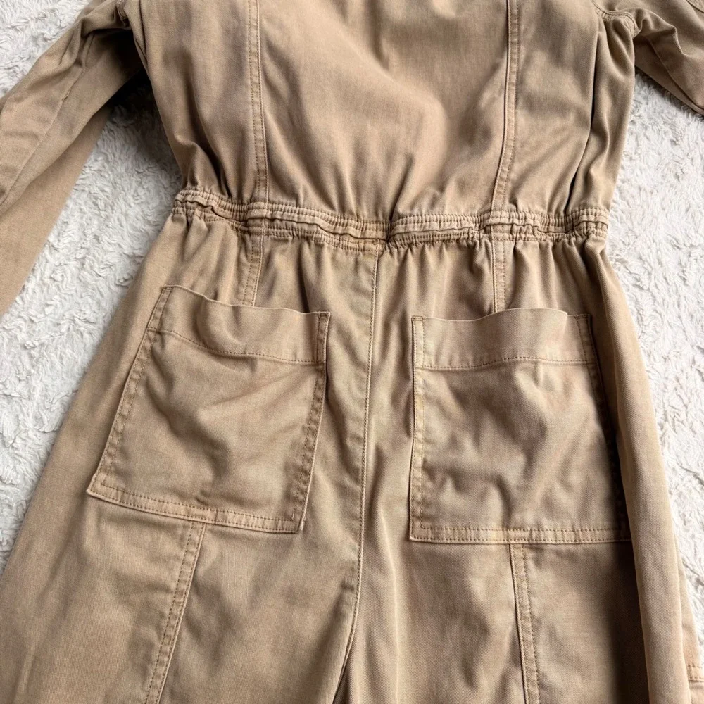 Universal Thread Tan Khaki Boiler Suit Jumpsuit Coveralls Button Front 6 - Picture 9 of 13